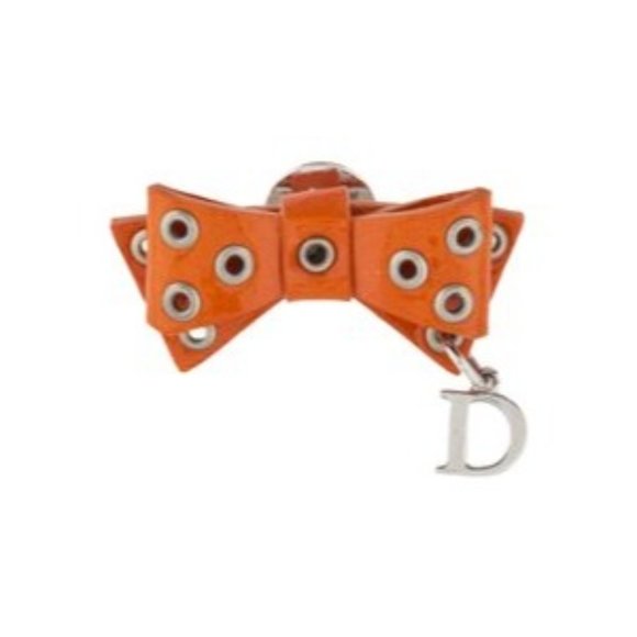 *Dior orange christian bow logo charm brooch - Picture 1 of 3